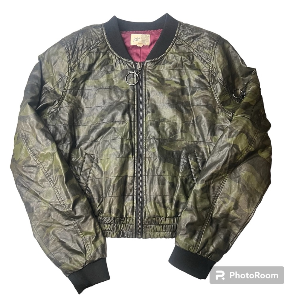 Womens Jolt Camouflage Faux Leather‎ Jacket size Large
